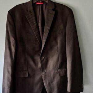 Chaps Men Black White Pin Stripe Slim Fit Two Button Sport Coat Blazer 44R Smart